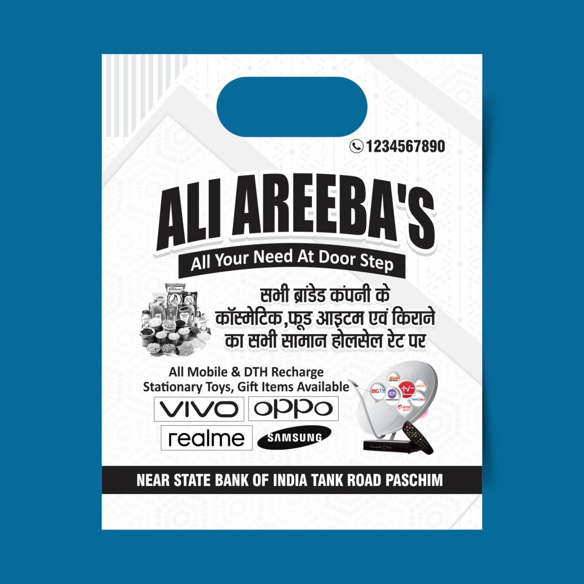 Latest General Store Mobile Shop Carry Bag Design CDR Download